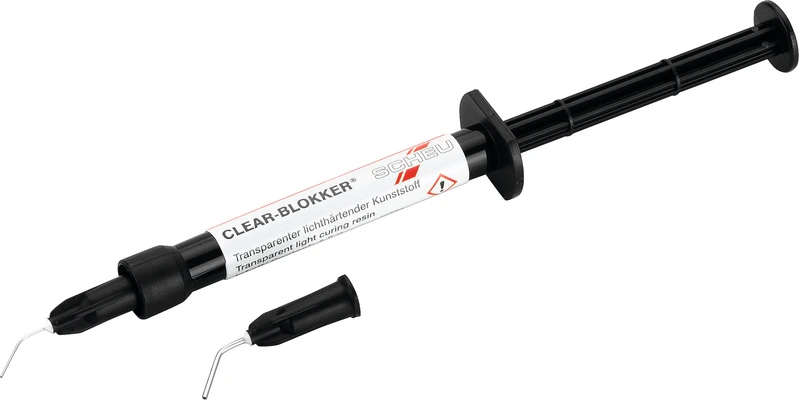 Packung 4 x 1,5 g CLEAR-BLOKKER, 2 Kanülen Ø 0,4 mm, 8 Kanülen Ø 0,9 mm Packung 4 x 1,5 g CLEAR-BLOKKER, 2 Kanülen Ø 0,4 mm, 8 Kanülen Ø 0,9 mm