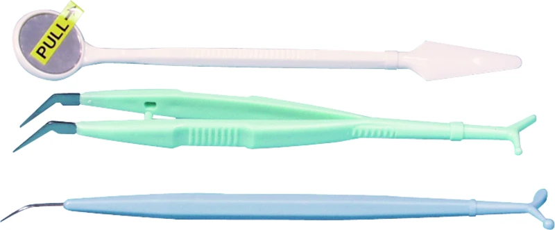 Set 10 Packungen Instrumente (Mundspiegel, Pinzette, Sonde) Set 10 Packungen Instrumente (Mundspiegel, Pinzette, Sonde)