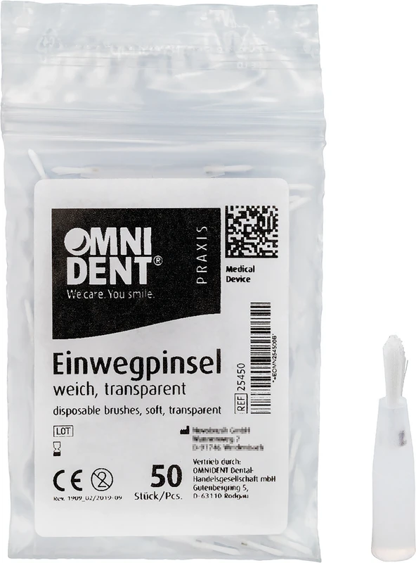 Packung 50 Stück transparent, Haar weiß, weich