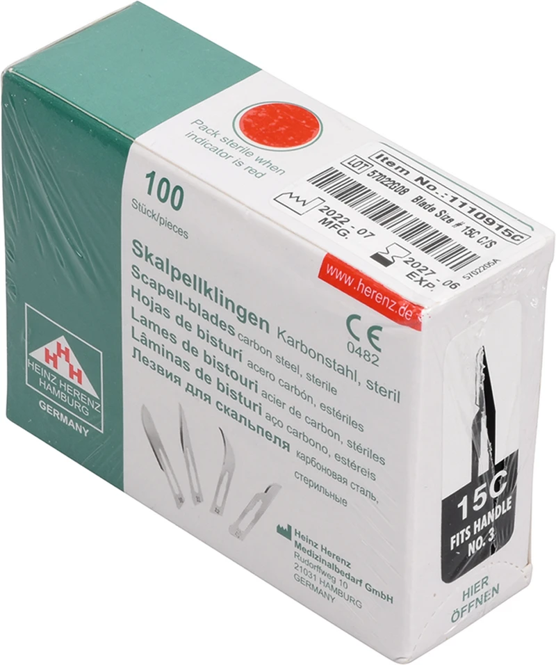 Packung 100 Stück Nr. 15-C, 04-HER-00002, Steril