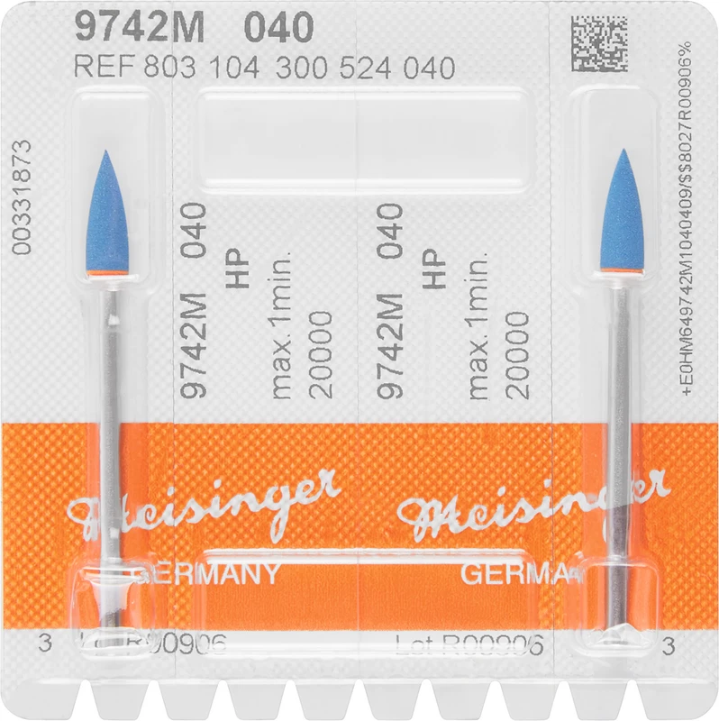 Packung 2 Stück blau mittel, HP, Figur 243, 13 mm, ISO 040 Packung 2 Stück blau mittel, HP, Figur 243, 13 mm, ISO 040