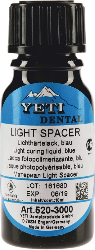 Flasche 10 ml Lichthärtelack blau
