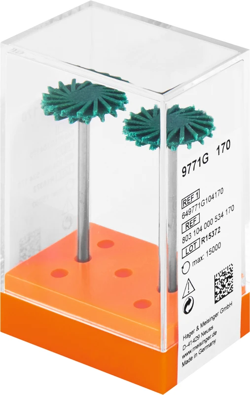 120304 - Diamantpolierer 9771 - Packung 2 Stück grün grob, HP, Figur Twist, 1,6 mm, ISO 170 120304 - Diamantpolierer 9771 - Packung 2 Stück grün grob, HP, Figur Twist, 1,6 mm, ISO 170