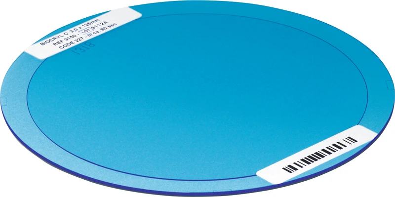 Packung 10 Stück blau, Ø 125 mm, Stärke 2 mm Packung 10 Stück blau, Ø 125 mm, Stärke 2 mm