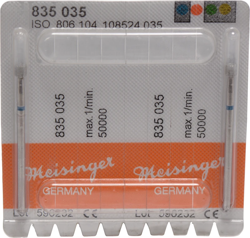 Packung 2 Stück blau mittel, HP, Figur 108 Zylinder, 3,5 mm, ISO 035 Packung 2 Stück blau mittel, HP, Figur 108 Zylinder, 3,5 mm, ISO 035