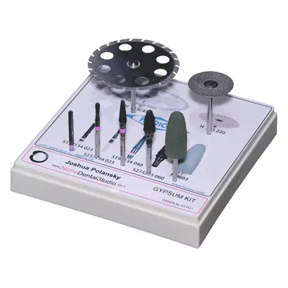 Kit 4 Hartmetallfräser, 2 Diamantscheiben, 1 Polierer Kit 4 Hartmetallfräser, 2 Diamantscheiben, 1 Polierer