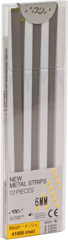 62507 - GC NEW METAL STRIPS - Packung 12 Stück, 6 mm breit, Körnung 1000 62507 - GC NEW METAL STRIPS - Packung 12 Stück, 6 mm breit, Körnung 1000