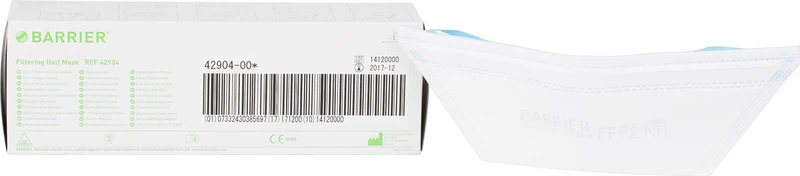 Packung 10 x 20 Stück FFP2, weiß, mit blauem Gummiband Packung 10 x 20 Stück FFP2, weiß, mit blauem Gummiband