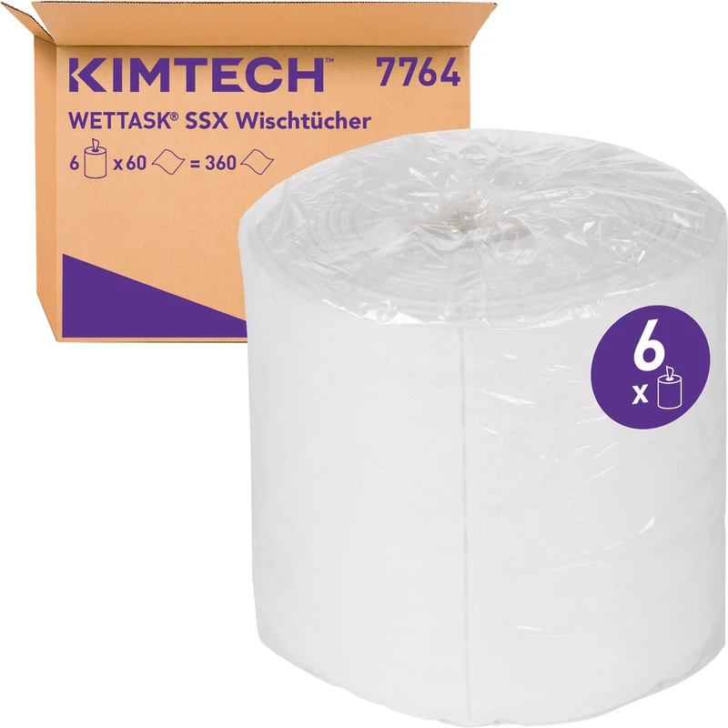 Karton 6 Rollen x 60 Tücher, weiß