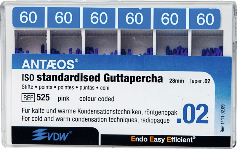 Packung 120 Stück rosa, Taper.02 ISO 060
