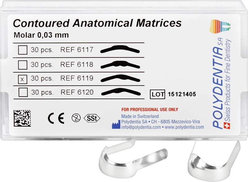 38481 - Anatomische Matrizen - Packung 30 Stück für Molare, MO Kavität