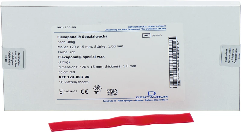 Packung 50 Stück rot, 120 x 15 mm, Stärke 1 mm