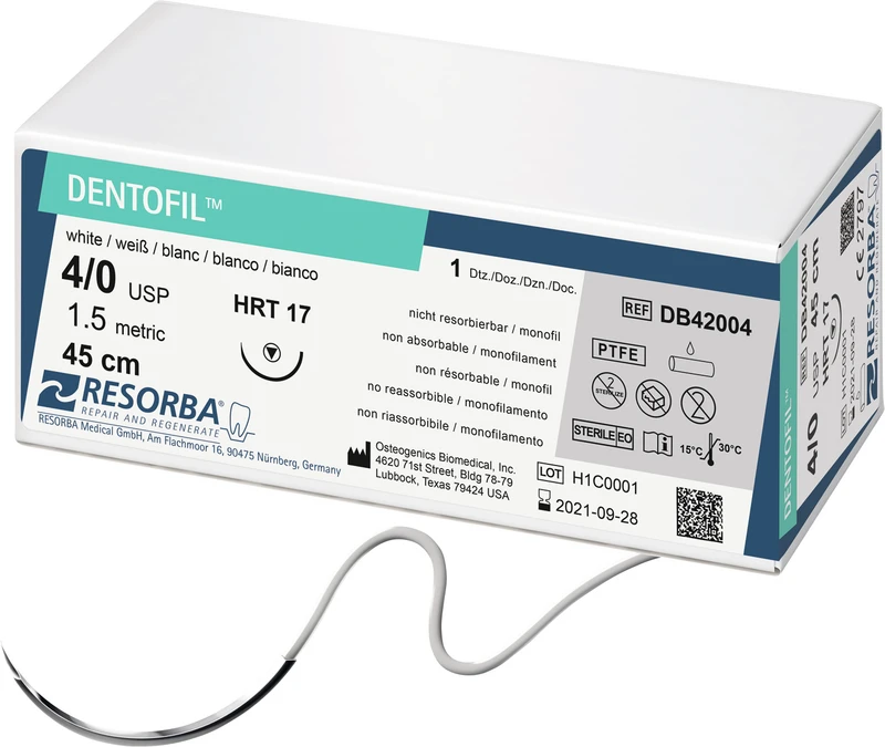 Packung 12 Stück weiß, 45 cm, HRT17, 1/2 Kreis, schneidender Rundkörper, 17 mm, USP 4/0 Packung 12 Stück weiß, 45 cm, HRT17, 1/2 Kreis, schneidender Rundkörper, 17 mm, USP 4/0