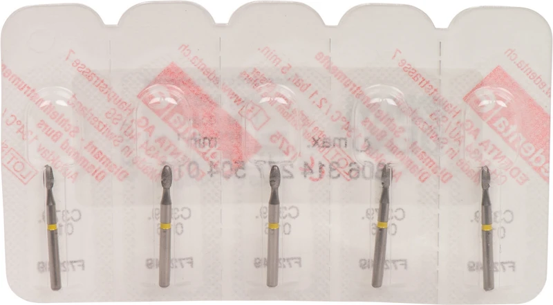 Packung 5 Stück gelb superfein, FG, Figur 277 Eiform, 3,5 mm, ISO 016 Packung 5 Stück gelb superfein, FG, Figur 277 Eiform, 3,5 mm, ISO 016