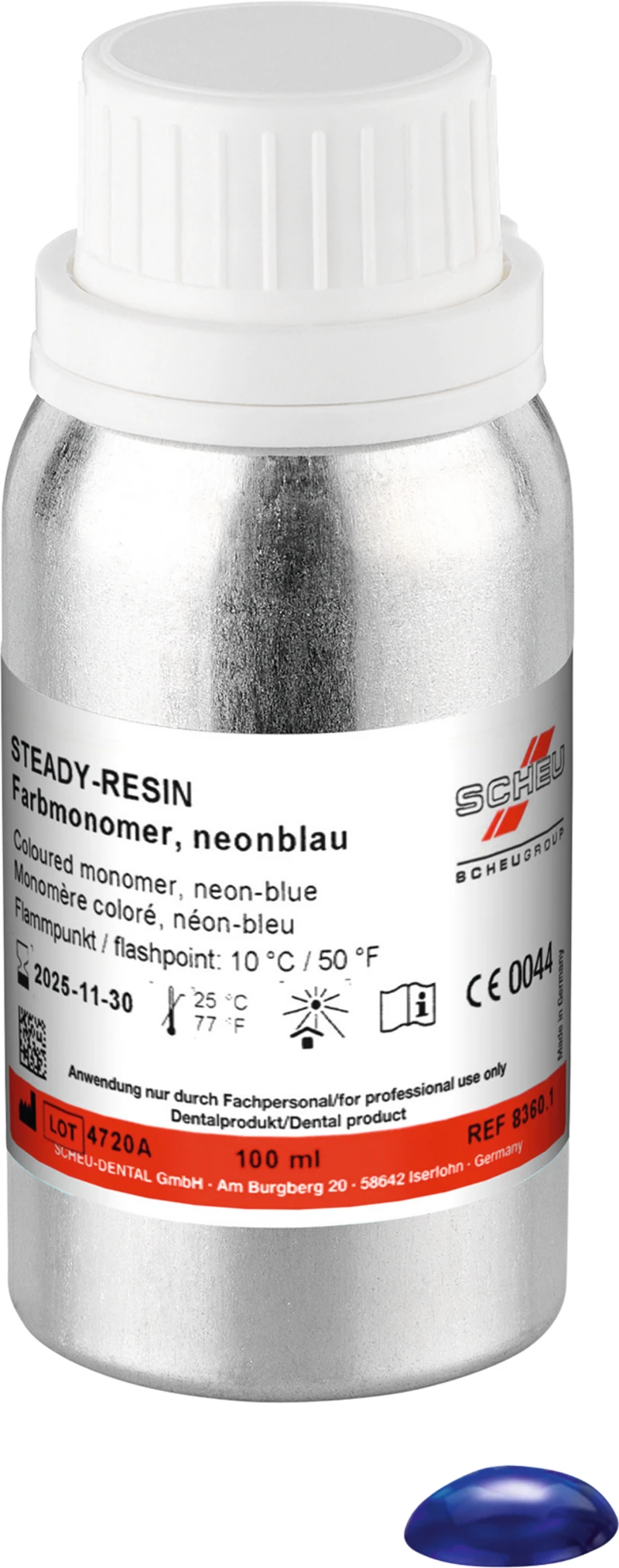 Flasche 100 ml neonblau Flasche 100 ml neonblau