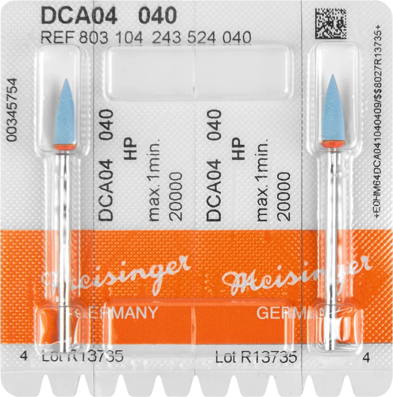 110084 - Diamantpolierer DCA04/10 - Packung 2 Stück blau, HP, Figur 243, 13 mm, ISO 040 110084 - Diamantpolierer DCA04/10 - Packung 2 Stück blau, HP, Figur 243, 13 mm, ISO 040