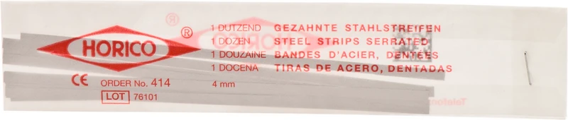 Packung 12 Stück 4 mm breit, Stärke 0,05 mm Packung 12 Stück 4 mm breit, Stärke 0,05 mm
