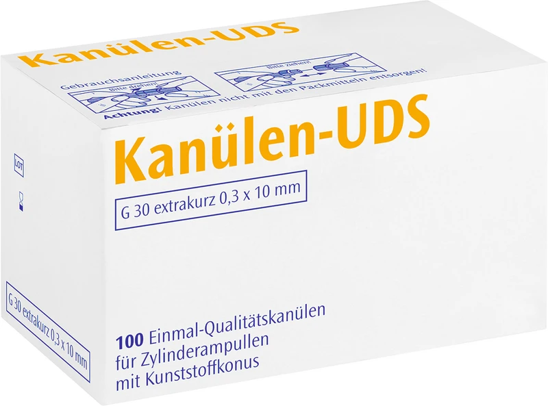 Packung 100 Stück gelb G30 extrakurz, 0,3 x 10 mm, Kappe gelb Packung 100 Stück gelb G30 extrakurz, 0,3 x 10 mm, Kappe gelb