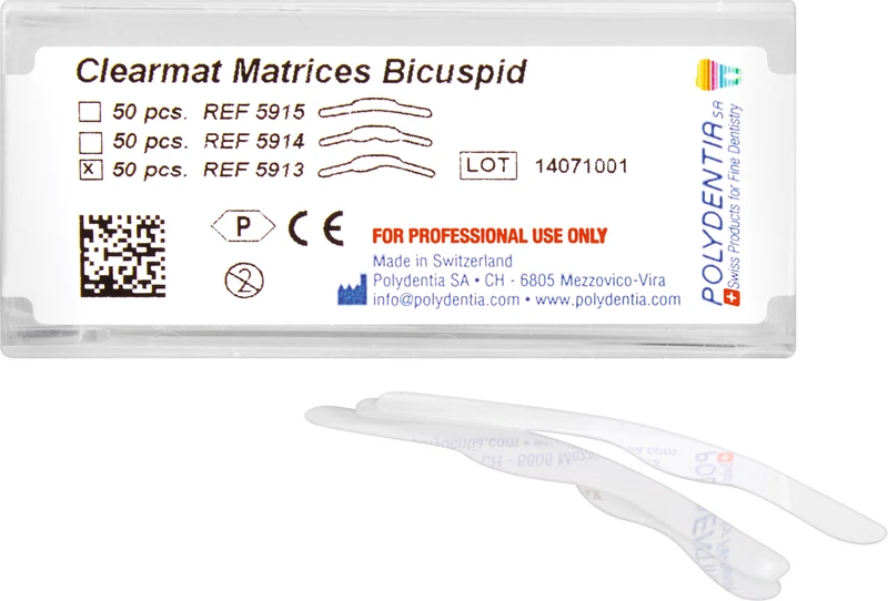 115671 - Clearmat Matrizen - Packung 50 Stück Höhe 4,5 / 7,5 mm, Stärke 0,075 mm, Prämolar, MO/OD