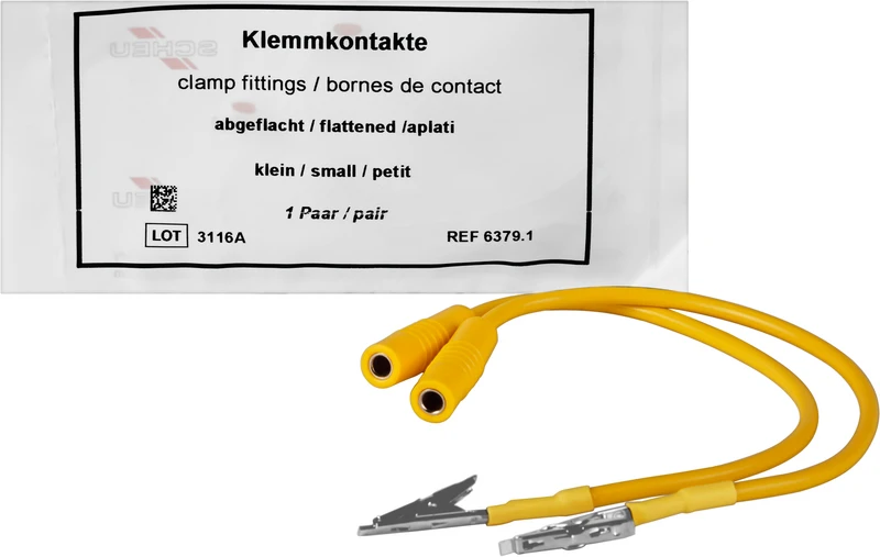 Packung 2 Stück inklusive Kabel, gelb, abgeflacht, klein