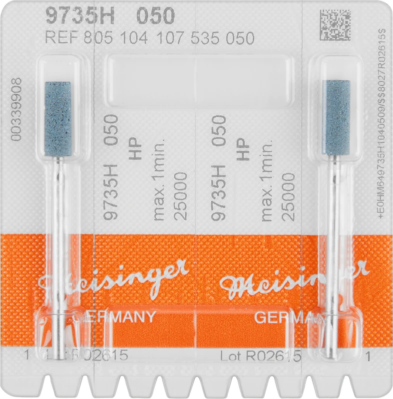 Packung 2 Stück blau grob, HP, Figur 107, 13 mm, ISO 050 Packung 2 Stück blau grob, HP, Figur 107, 13 mm, ISO 050