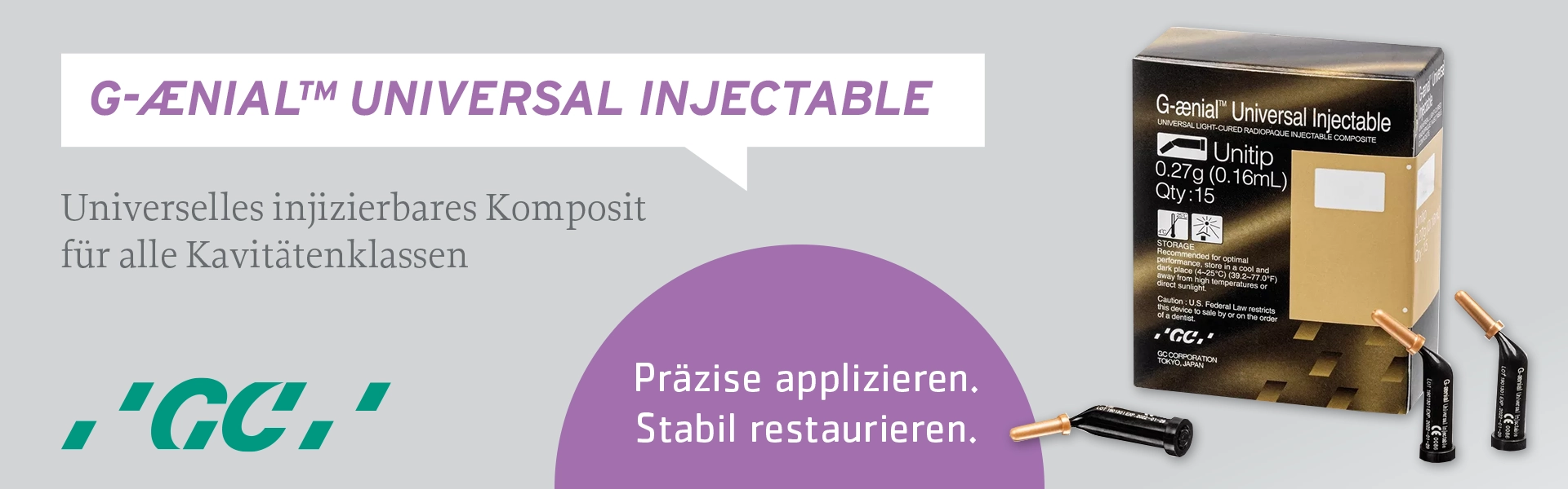 GC G-ænial® Universal Injectable - universelles injizierbares Komposit für alle Kavitätenklassen GC G-ænial® Universal Injectable