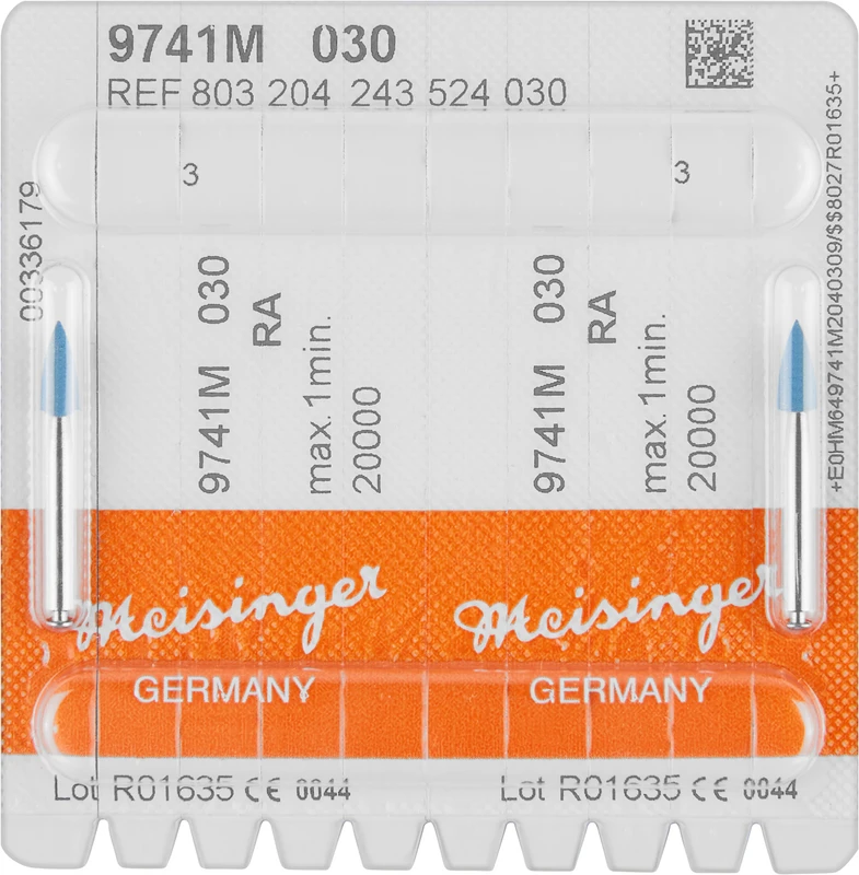 Packung 2 Stück blau mittel, FG, Figur 243, 7,5 mm, ISO 030 Packung 2 Stück blau mittel, FG, Figur 243, 7,5 mm, ISO 030