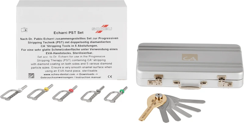 Koffer-Set Alu-Koffer inklusive 5 Strips (sortiert) doppelseitig diamantiert, 1 Messlehre