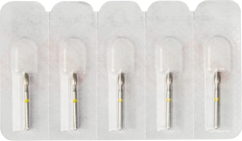 Packung 5 Stück gelb superfein, FG, Figur 277 Eiform, 4,5 mm, ISO 023