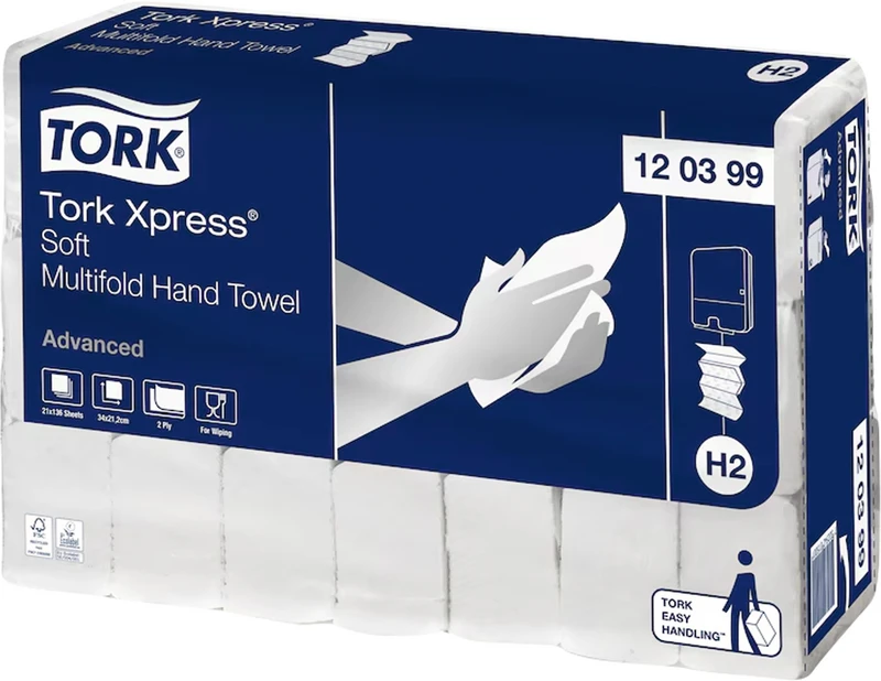 Packung 21 x 136 Stück Advanced, groß, 2-lagig, weiß