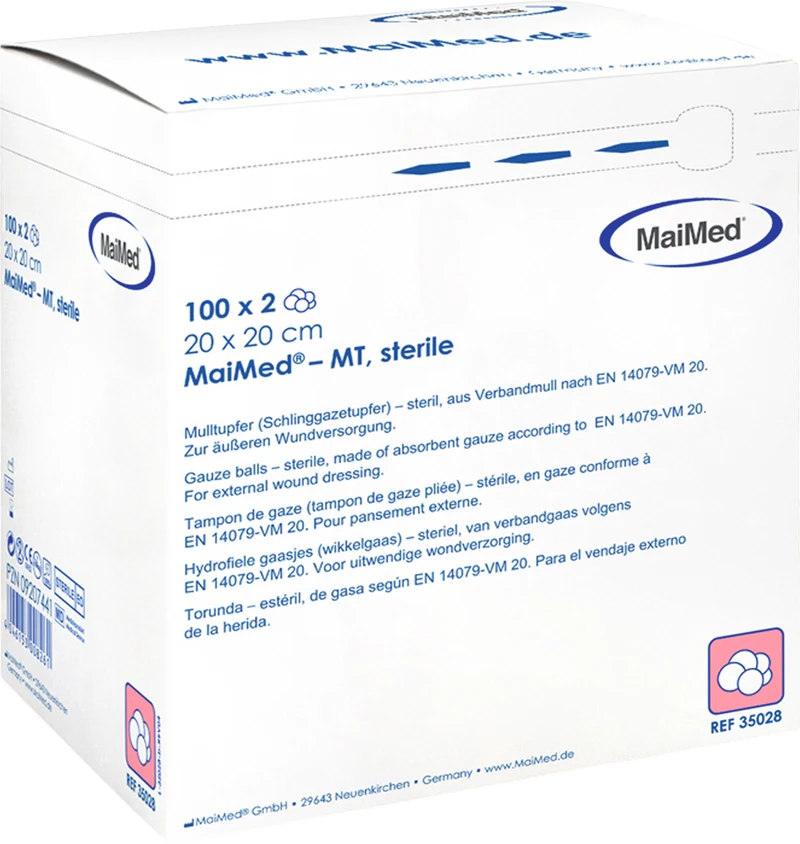 Packung 100 Blister x 2 Tupfer, 20 x 20 cm