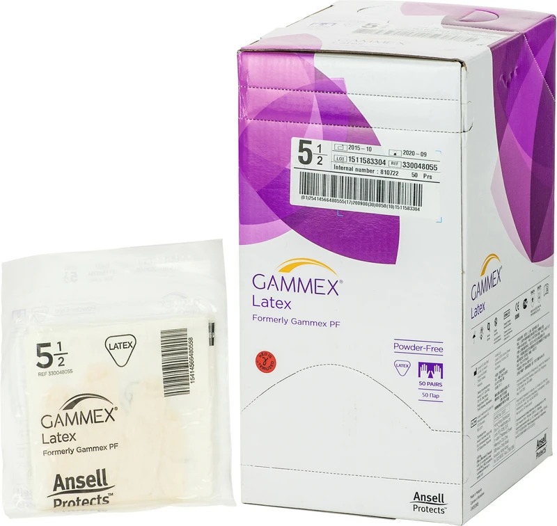 Packung 50 Paar puderfrei, natur, Größe 5,5