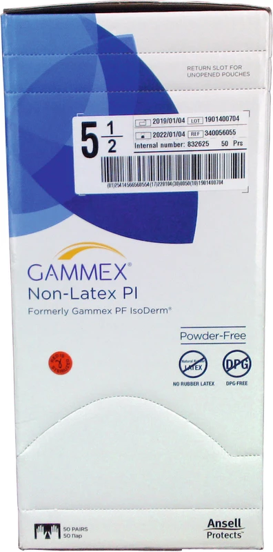 Packung 50 Paar puderfrei, weiß, Größe 5,5
