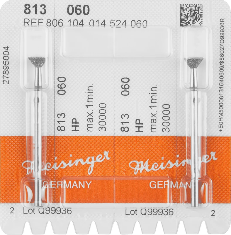 Packung 2 Stück blau mittel, HP, Figur 014 umgekehrter Kegel, 3 mm, ISO 060 Packung 2 Stück blau mittel, HP, Figur 014 umgekehrter Kegel, 3 mm, ISO 060