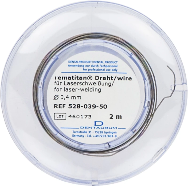 79421 - Reintitandraht - Rolle 2 m Draht rund, Ø 0,4 mm