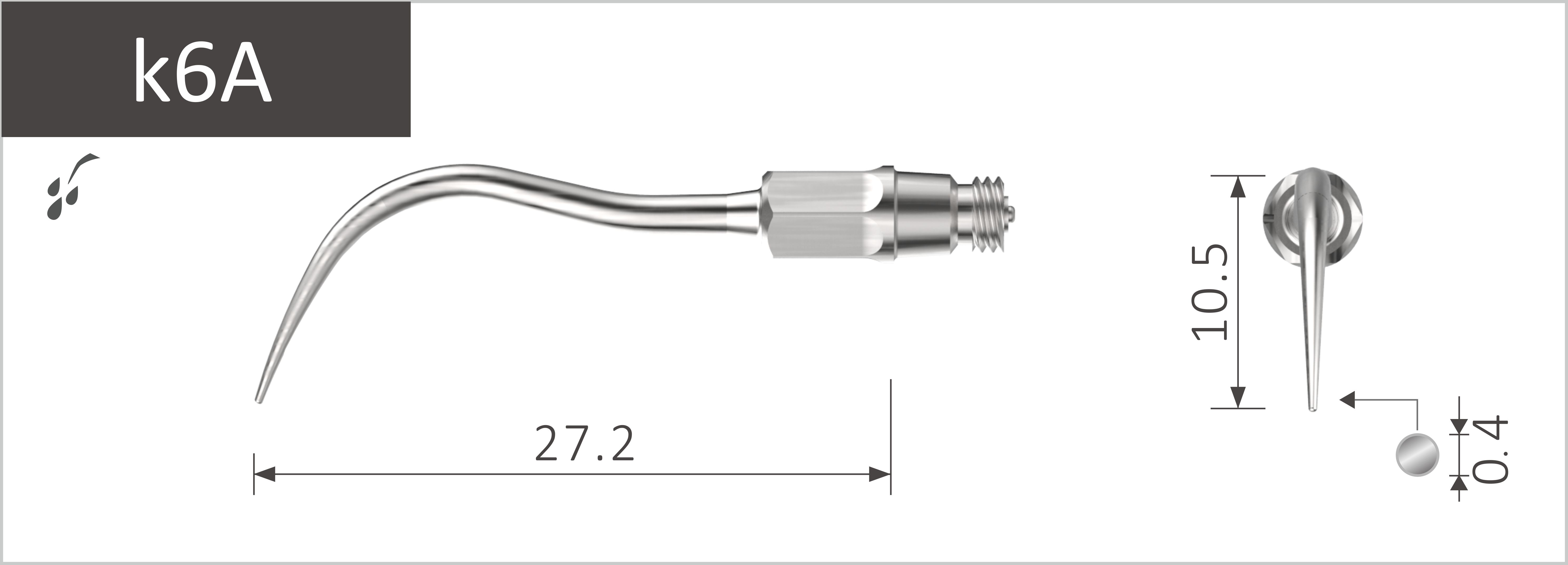  Stück, k6A Fine. Feines Instrument für kleinere und schwer zugängliche Bereiche. 