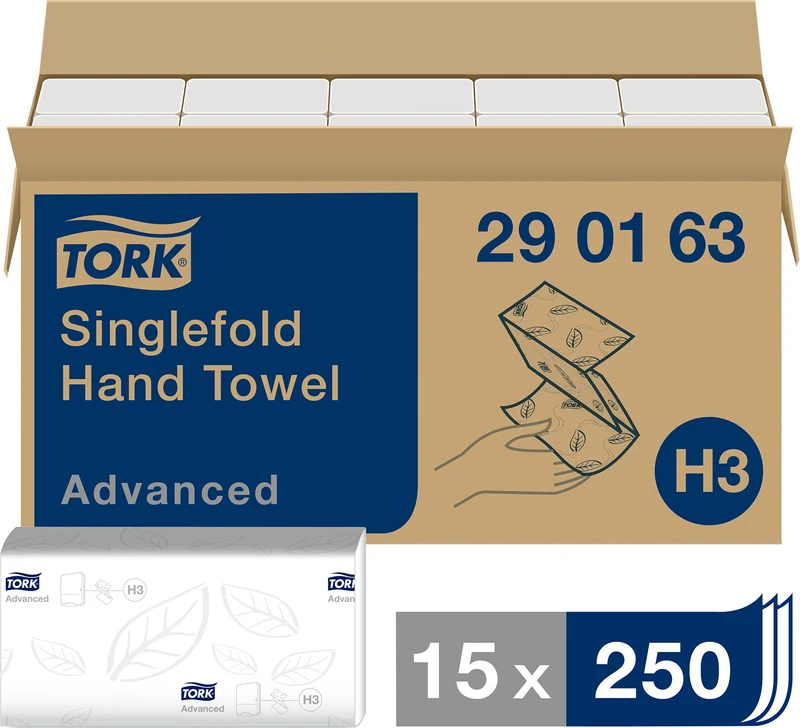 Karton 15 x 250 Stück 2-lagig, hochweiß, 24,8 x 23 cm