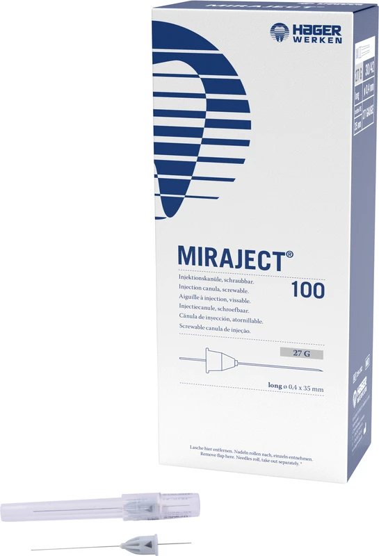 71932 - MIRAJECT® Injektionskanülen - Packung 100 Stück grau, Ø 0,4 mm, G27 30/42 lang