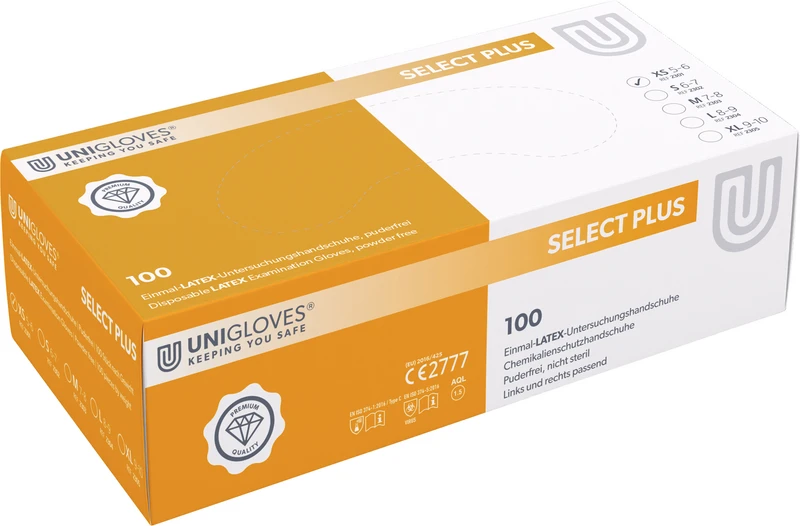 Packung 100 Stück puderfrei, naturlatex, XS