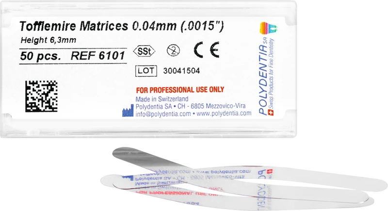 Packung 50 Stück Höhe 6,3 mm, Stärke 0,04 mm, Molar