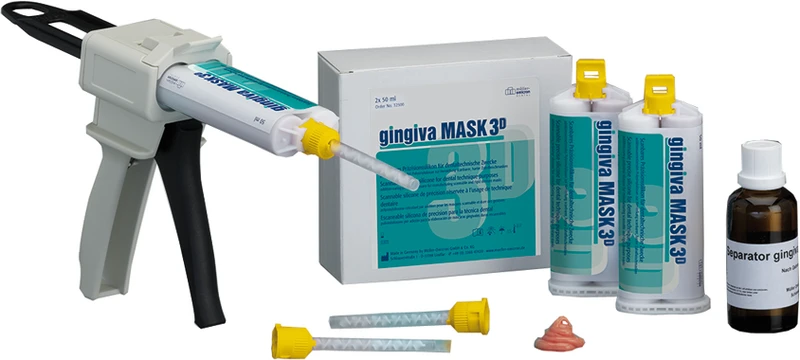 Packung 2 x 50 ml Doppelkartusche rosa, 12 Mixing Tips gelb Packung 2 x 50 ml Doppelkartusche rosa, 12 Mixing Tips gelb