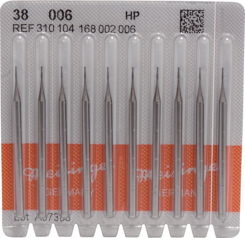 Packung 10 Stück HP, Figur 168 konisch, 3 mm, ISO 006 Packung 10 Stück HP, Figur 168 konisch, 3 mm, ISO 006
