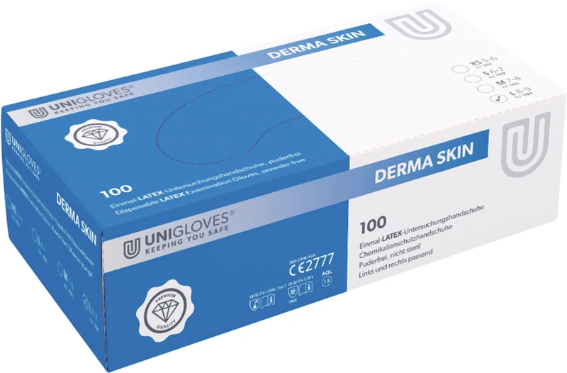 Packung 100 Stück puderfrei, naturlatex, L