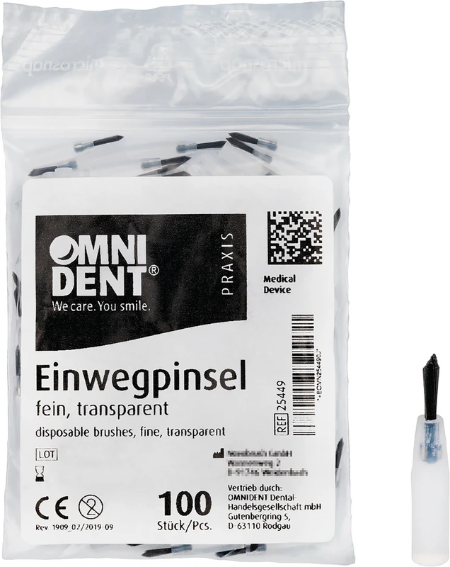 Packung 100 Stück transparent, Haar schwarz und kurz, fein Packung 100 Stück transparent, Haar schwarz und kurz, fein