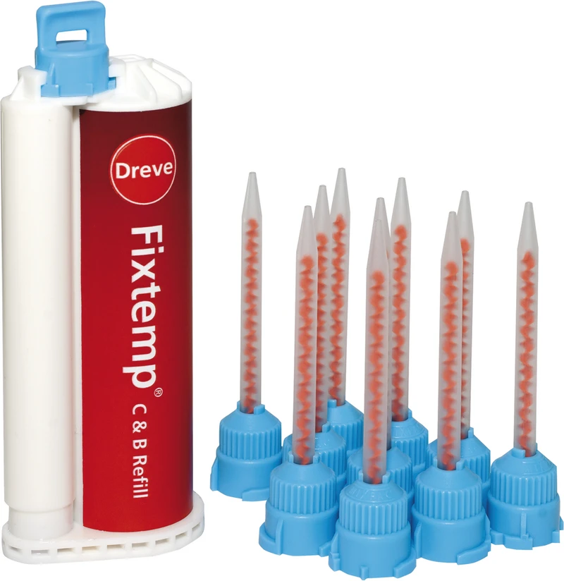 Packung 5 x 50 ml Doppelkartusche A3, 50 Mischkanülen hellblau