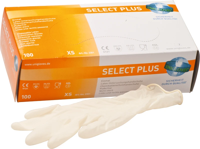 Packung 100 Stück puderfrei, naturlatex, XS