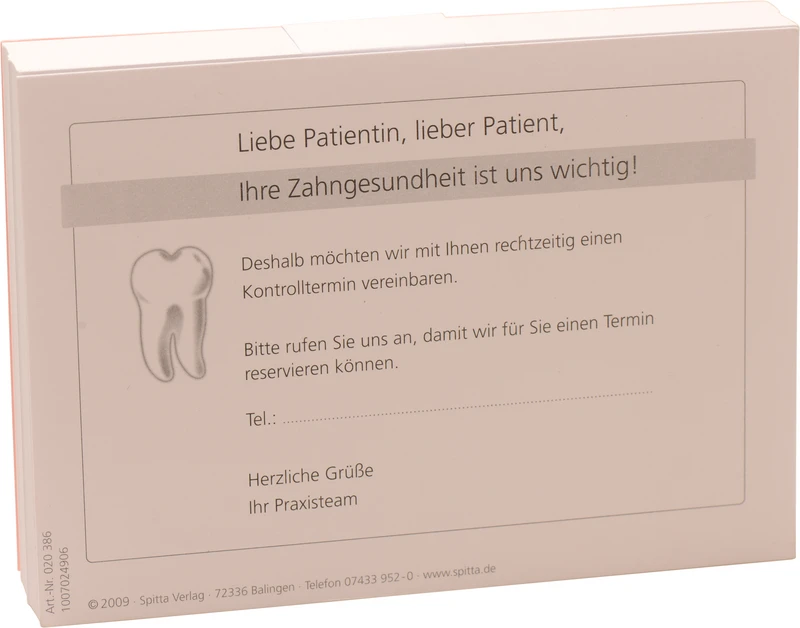 Packung 100 Stück ""Vereinbarung Kontrolltermin""