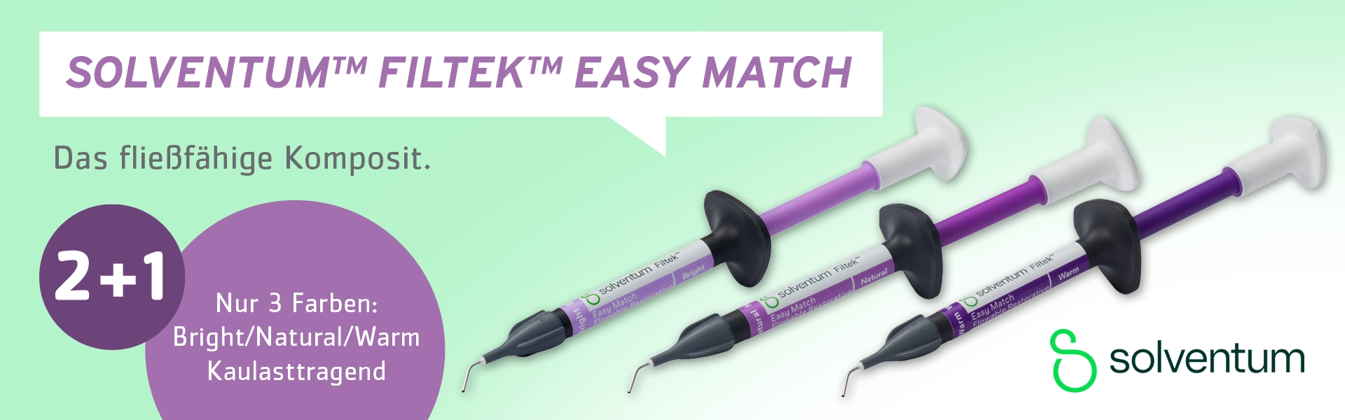 2 + 1 Aktion Solventum™ Filtek™ Easy Match Fließfähiges Komposit Solventum™ Filtek™ Easy Match