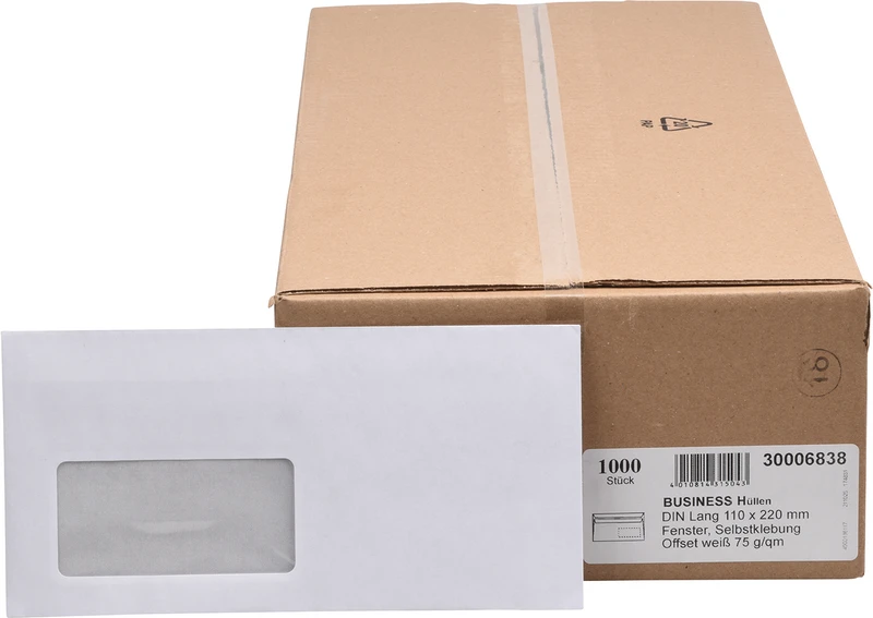 Packung 1000 Stück mit Fenster, A4