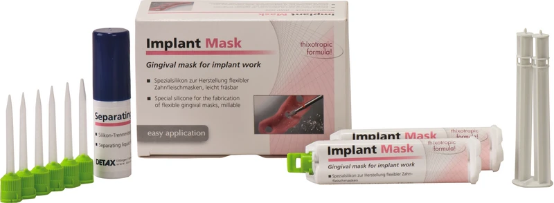 Packung 2 x 10 ml Doppelkartusche mini-mix 1:1 Implant Mask, Zubehör